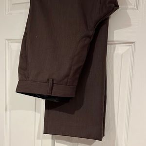 Brown dress pants. Flat front.